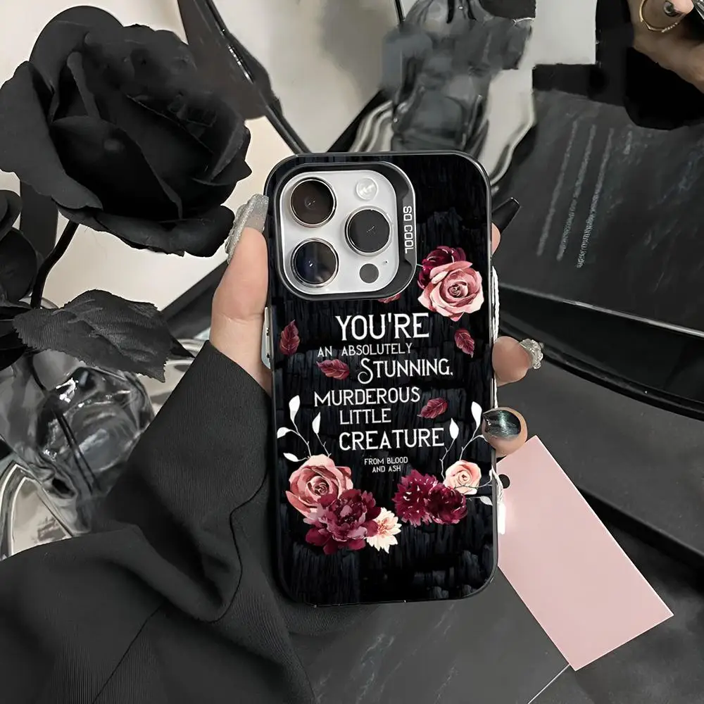 

From Blood And Ash Murderous Phone Case Matte Colored Silver For iPhone 15 14 13 12 11 Pro Max Plus XS X Shockproof Hard Cover