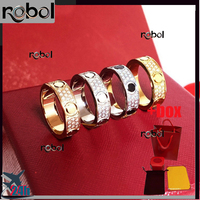 S925 Silver High Quality Hot Selling LOVE Bullet Screw Ring, Starry Sky Ring, Trendy, Comes with Gift Box Set Rings for Women