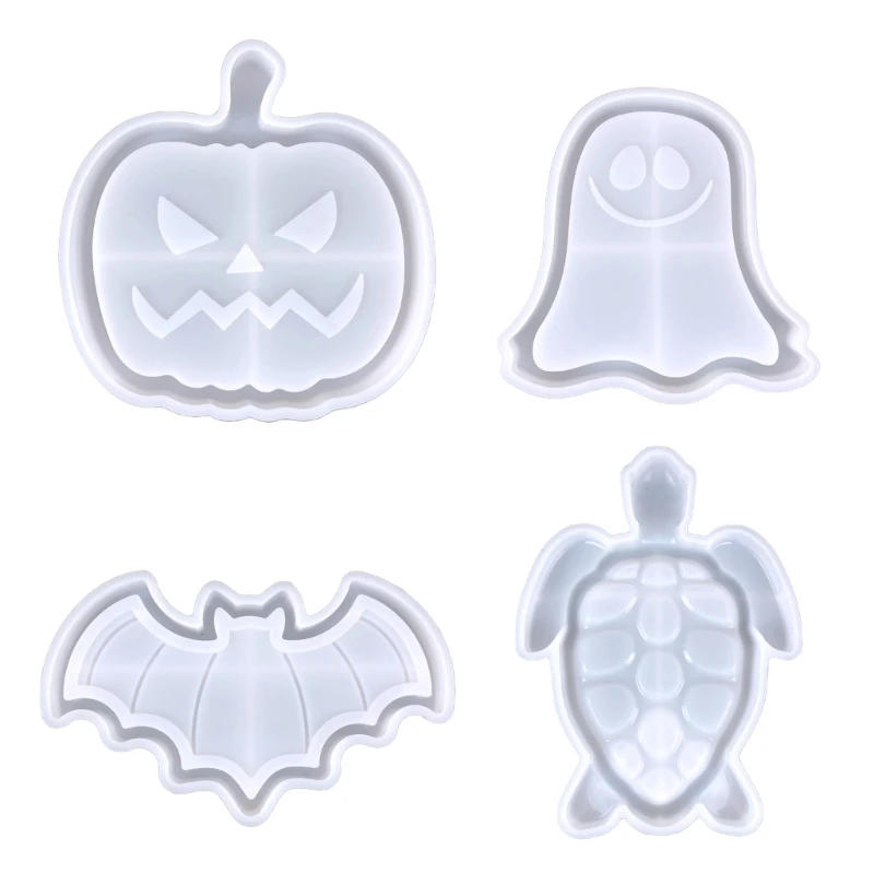 

Halloween Pumpkin Bat Specter Tray Molds Silicone Mold Epoxy Resin Casting Molds for Making Faux Cup Mat