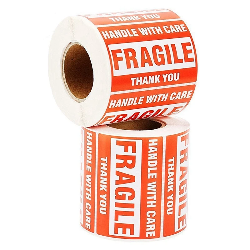 3 Roll/500Pcs Fragile Warning Sticker Handle With Care Keep Dry Express Label