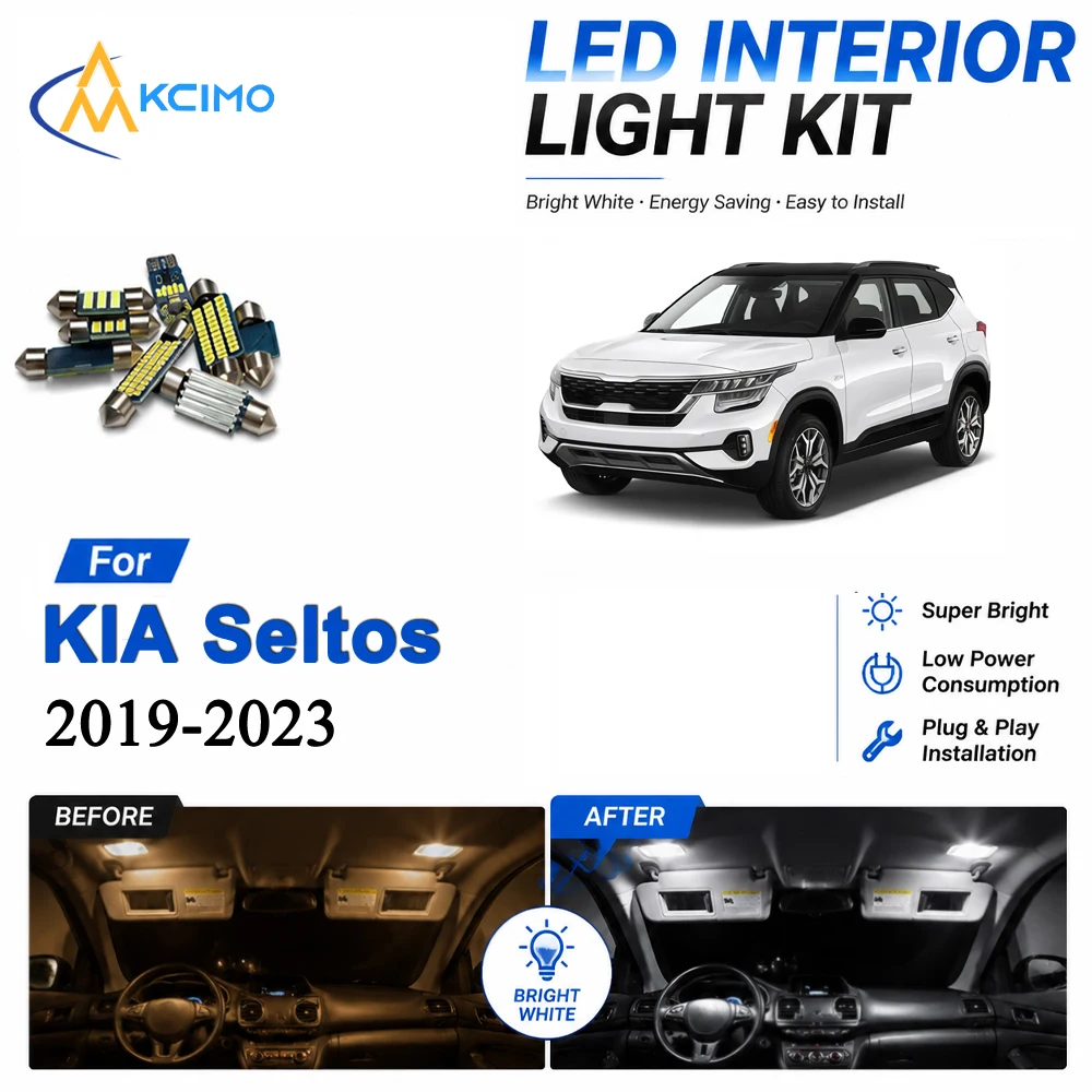 Car Interior Door Trim Panel Light For KIA Seltos 2019-2023 LED Dome Reading Lamp Auto Lighting Accessories Replacement