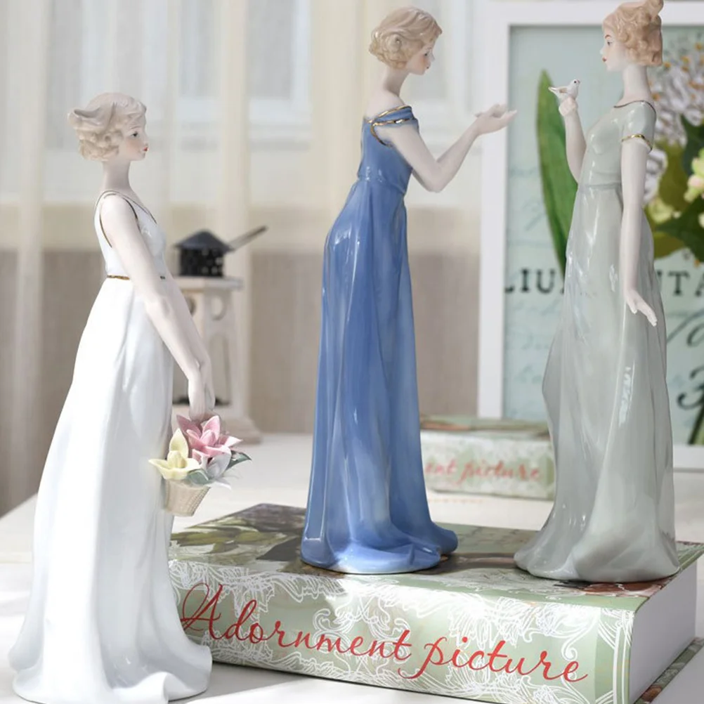

Ceramic Girl Holding Exquisite Desktop Ornament Creative Home Decoration Delicate Crafts Figure Crafts