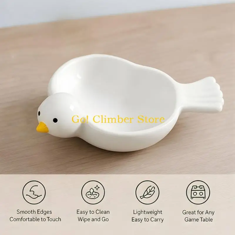 Q84C Bird Form Ceramic Leisure Dish for Mahjong Return and Home Use