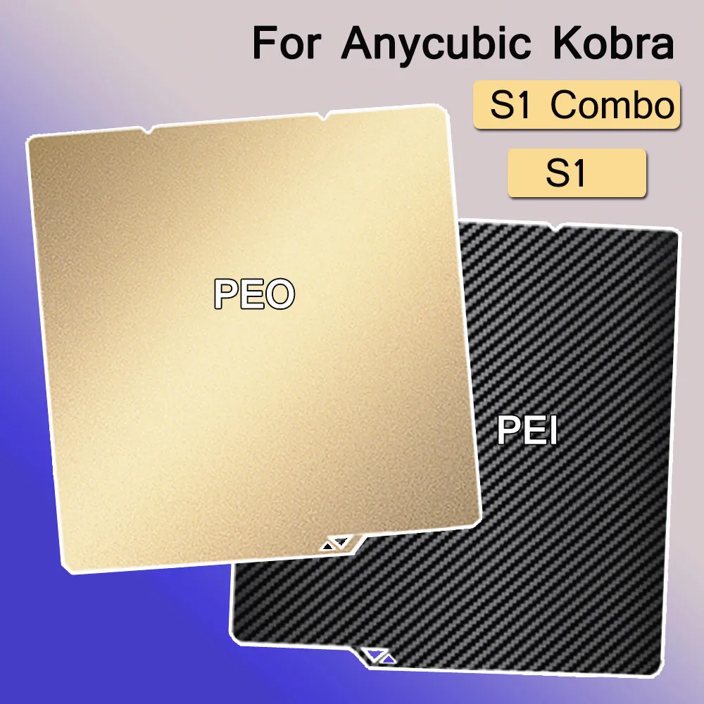 

Kobra S1 Combo PEI Sheet For Anycubic Kobra S1 PEI Build Plate 264x276mm Double Sided Spring Steel Sheet For Anycubic Kobra S1C