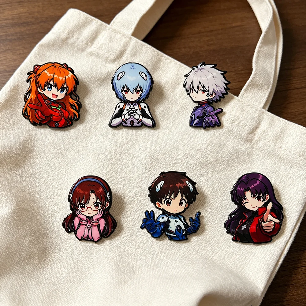 6 Stück Anime-Figuren Emaille-Pins Cartoon-Abzeichen für Rucksack Anstecknadeln Niedliche Broschen für Jacken Cosplay-Zubehör Geschenk-Spielzeug