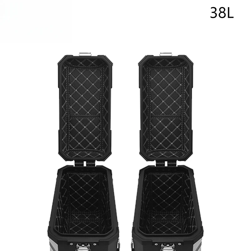 

Hot Selling 38L Motorcycle Side Box Aluminum Alloy Rear Saddle Box Waterproof Rust Manufacturers Sell Customized Storage Boxes