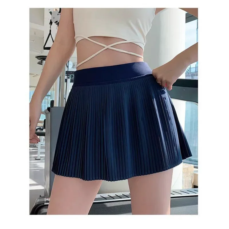

Women's Green High Waist Pleated Mini Skirt Stretchy A-line Casual Sports Tennis Skirt