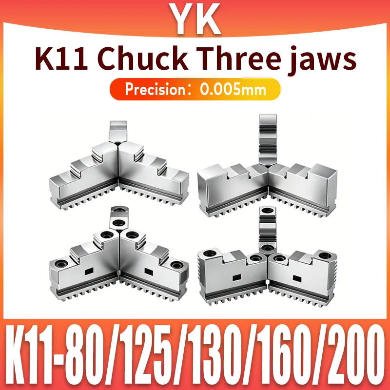 K11 Chuck Three Jaws K11-80 K11-100 K11-125 K11-130 K11-160 K11-200Universal Three-jaw Chuck Card Foot 3Pcs/Set Mechanical Lathe