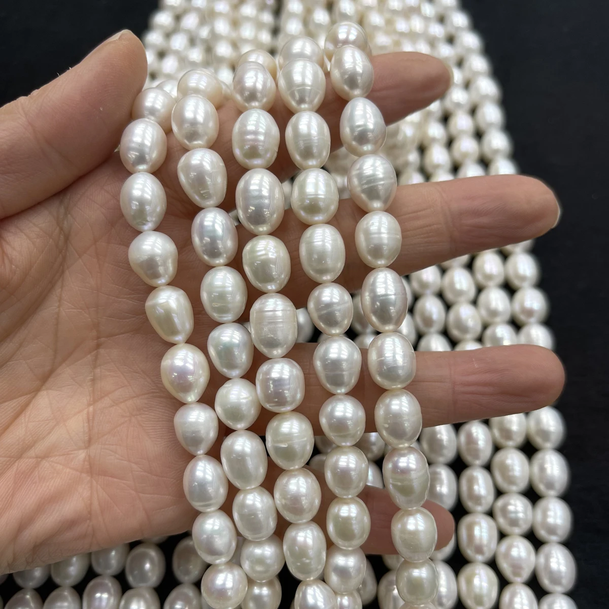 

AAA 9-10mm High-Quality Rice-Shaped Natural Pearl Semi-Finished Beads for Jewelry Making DIY Necklace Bracelet Accessories 36cm