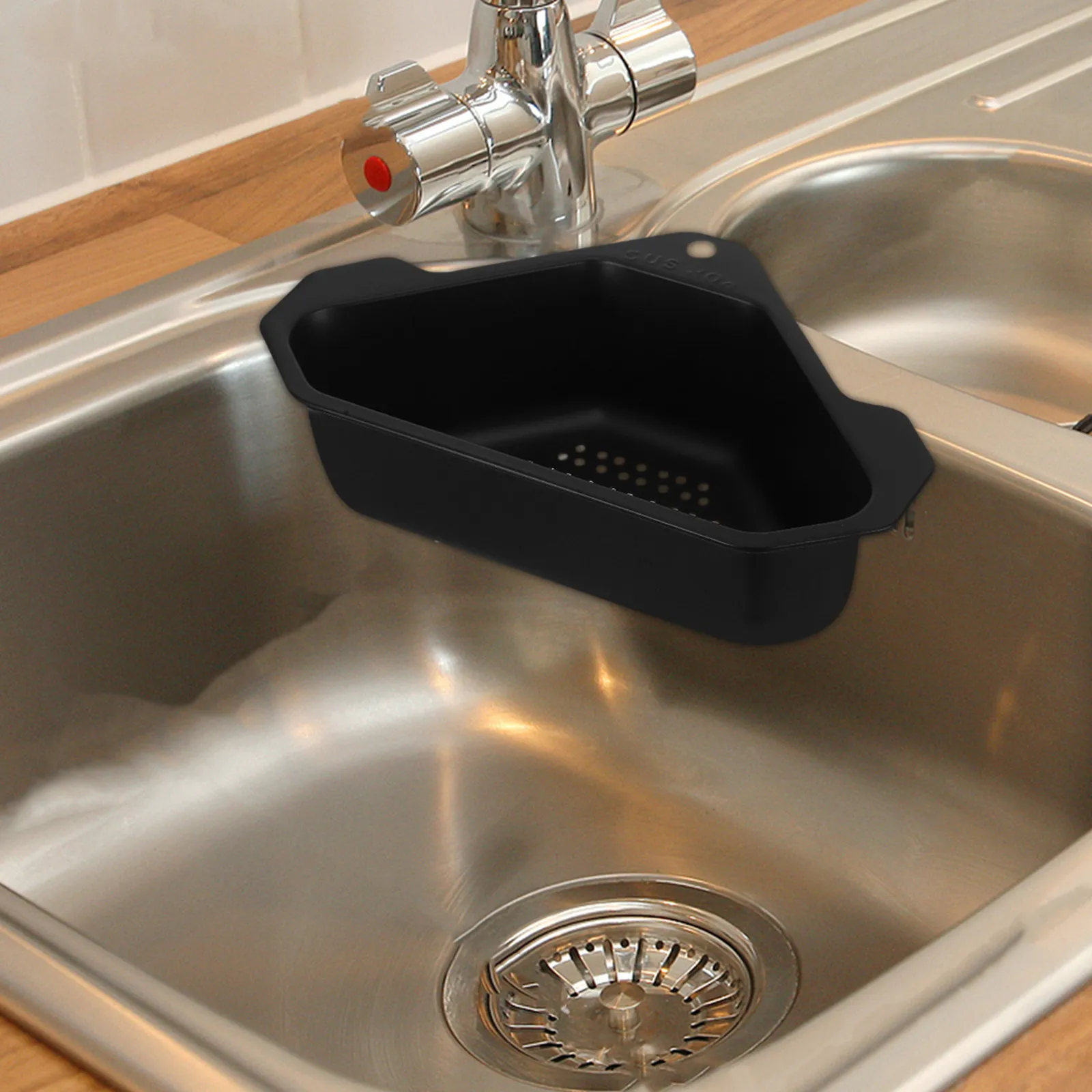 Stainless Steel Kitchen Sink Drain Basket Triangle Corner Strainer for Fruits Vegetables Food Scraps Storage Drying Rack