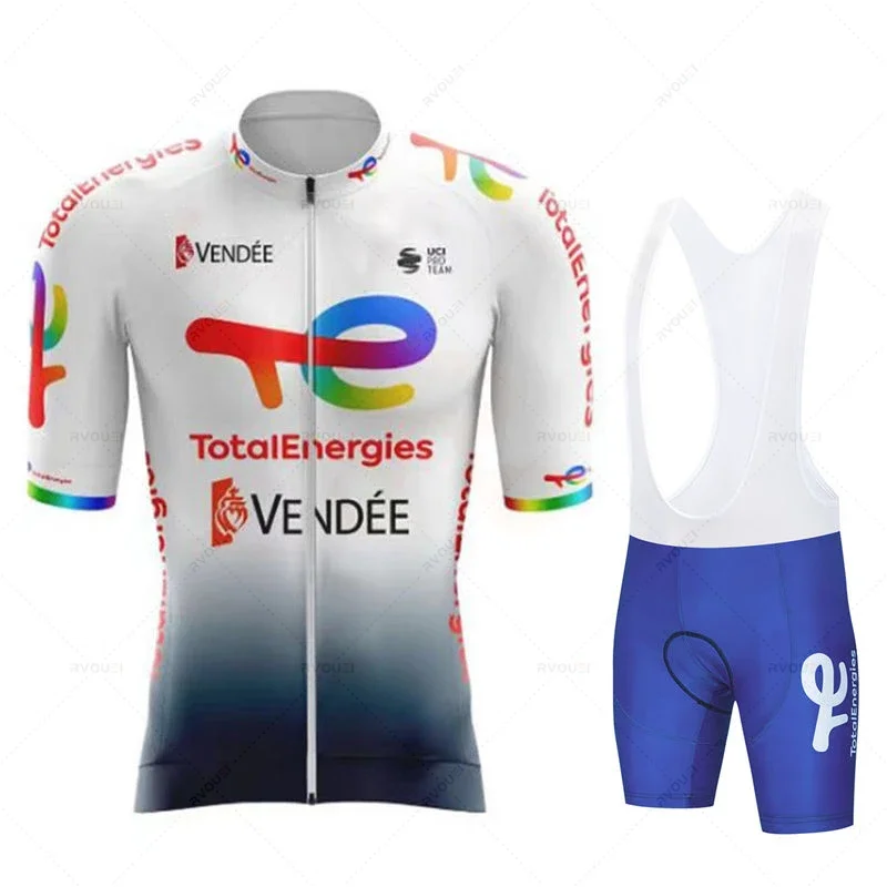 

Комплект велосипедного трикотажа Total Energies, дышащая велосипедная одежда, одежда Ciclismo, летний спортивный комплект с короткими рукавами