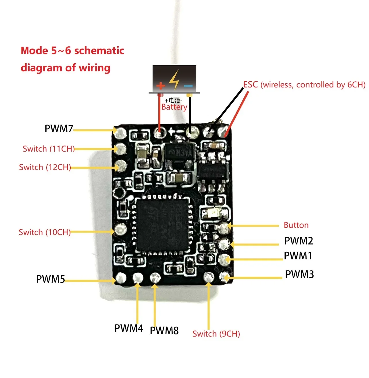 Récepteur intégré de lumière Micro ESC 11x9mm, adapté à la Mini voiture RC, réservoir, bateau, moto, Support de protocoles multiples, bricolage