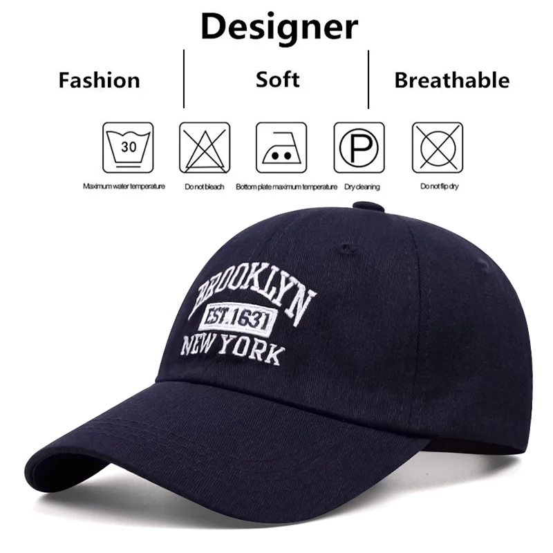 BROOKLYN 1631 Letter Embroidered Baseball Cap Adult Adjustable Fashion Hip Hop Sports Leisure Caps Trucker Sunshade Cowboy Hat