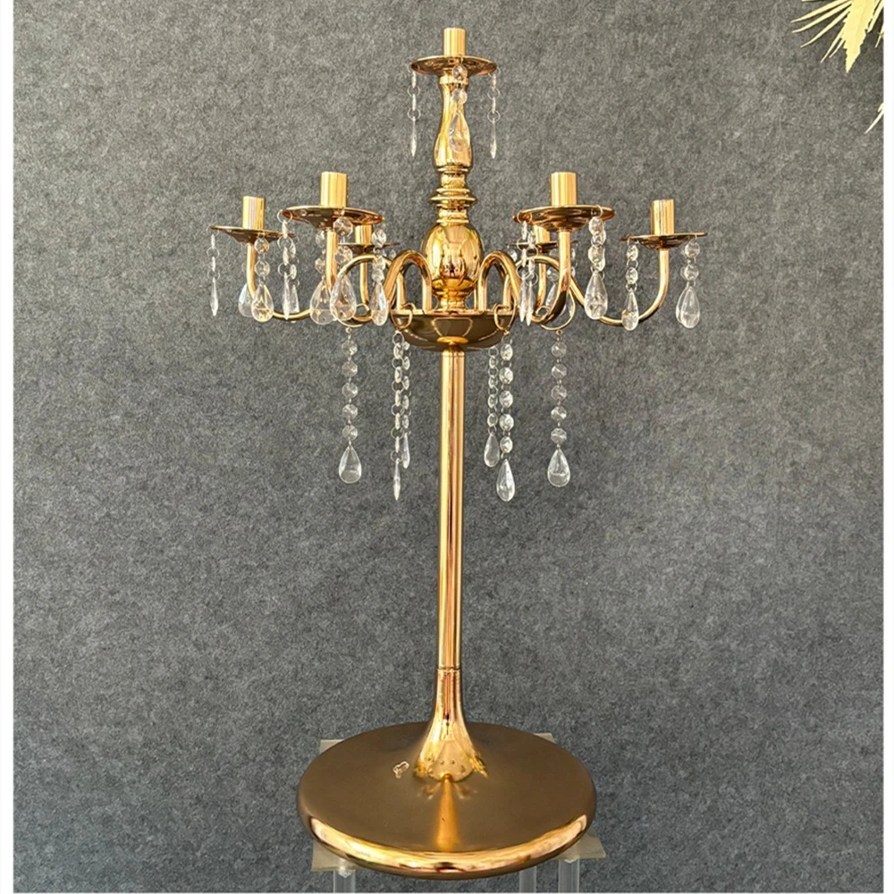 Metal Candelabra 7 Heads Candle Holders Wedding Candlesticks Flower Stand Holder Candelabrum For Center Table Decoration