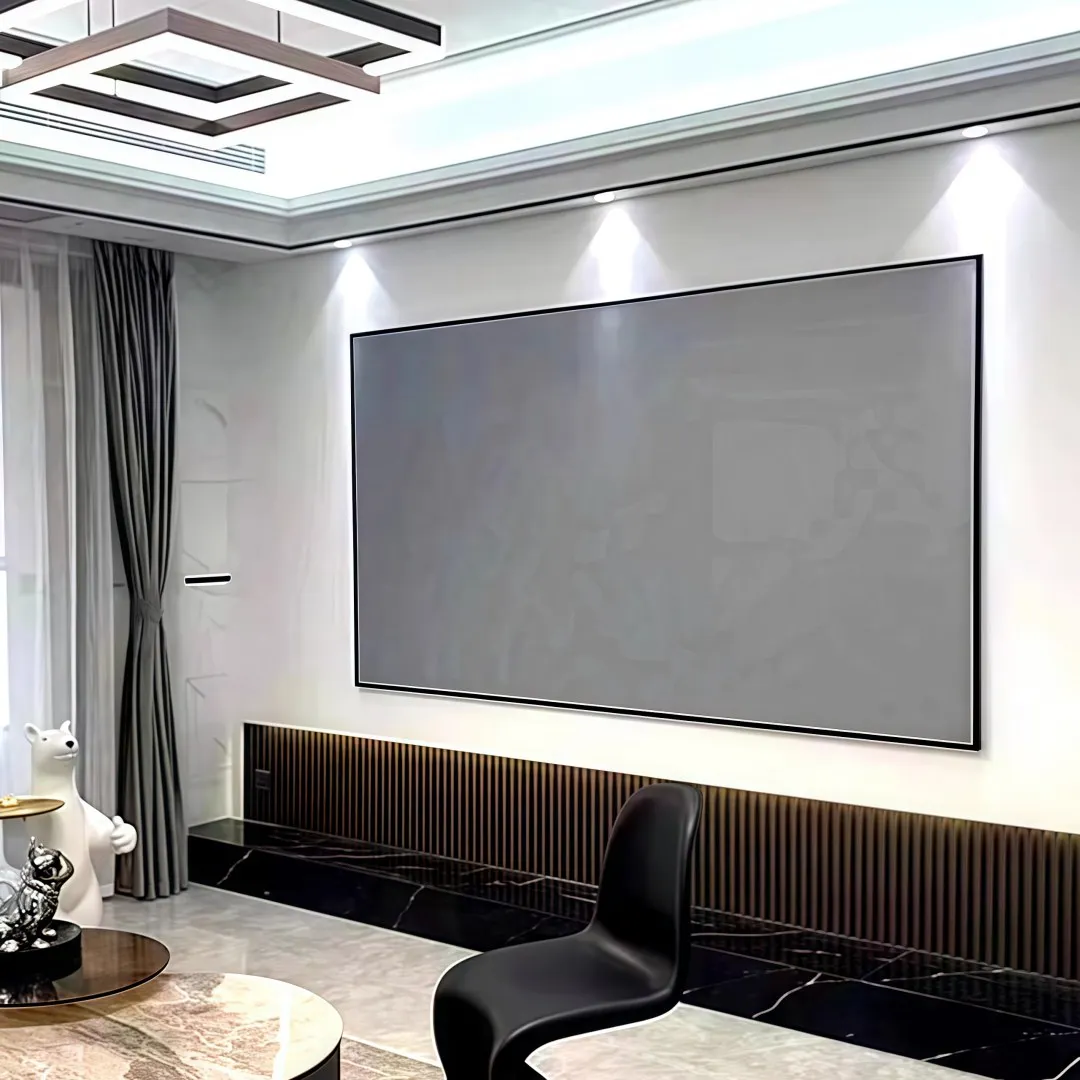 120-дюймовый гибкий экран проектора Френеля 8K с фиксированной рамкой, проекционный настенный антисвет в 3 направлениях