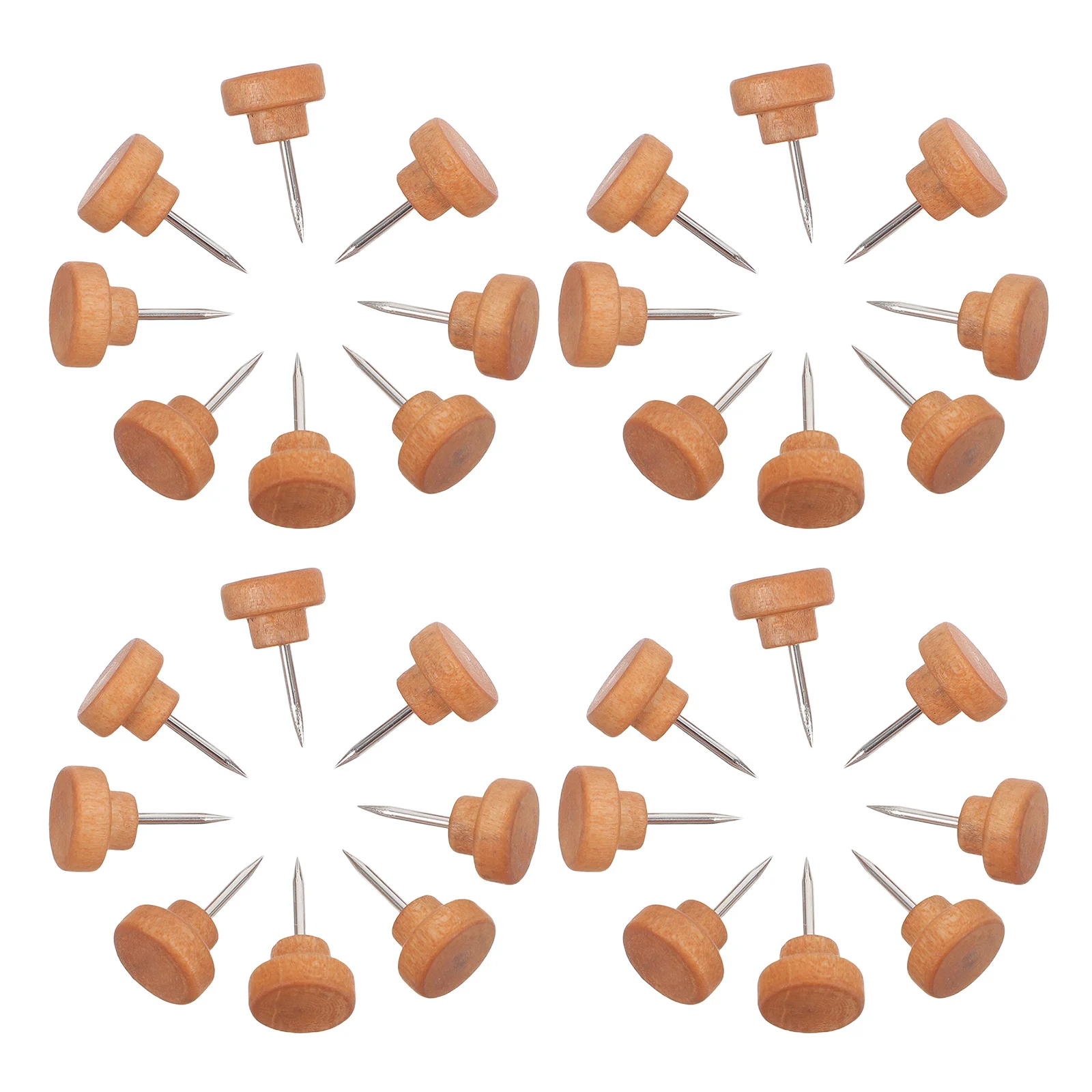 50 قطعة دبابيس ضغط للوحة الفلين رأس خشبي مستدير أدوات زخرفية مثبتة على الحائط مستلزمات تنظيم المنزل والمكتب #1