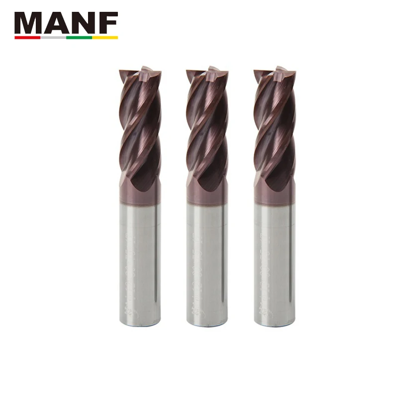 MANF Milling Cutters HRC55 4mm 5mm 6mm 8mm 10mm Solid Carbide EndMills Mill Cutter Carbide End Mills Milling Cutter Metal