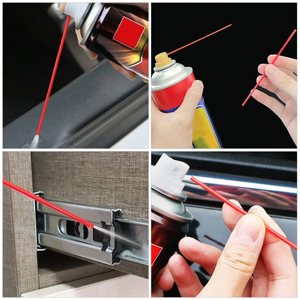 100Pcs Rust Removal Spray Can Nozzles Long Plastic Replacement Sprayer Nozzle Extension Tube for Home Car Maintenance