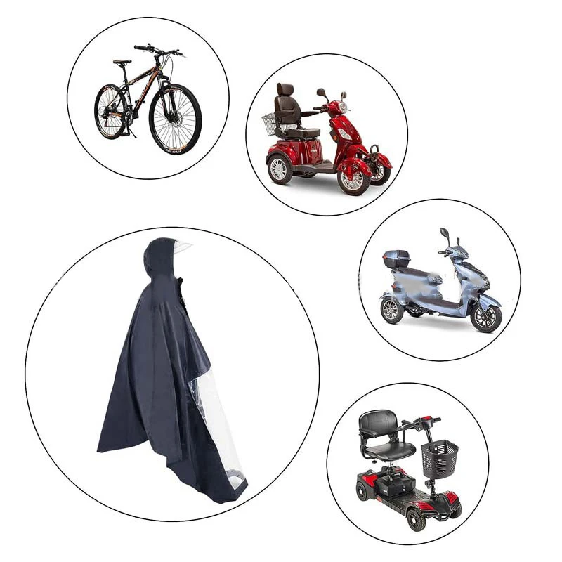 Elderly Mobility Scooter Poncho Wheelchair Rain Cover Universal Hooded Rain Coat Outdoor Going Rain Protection