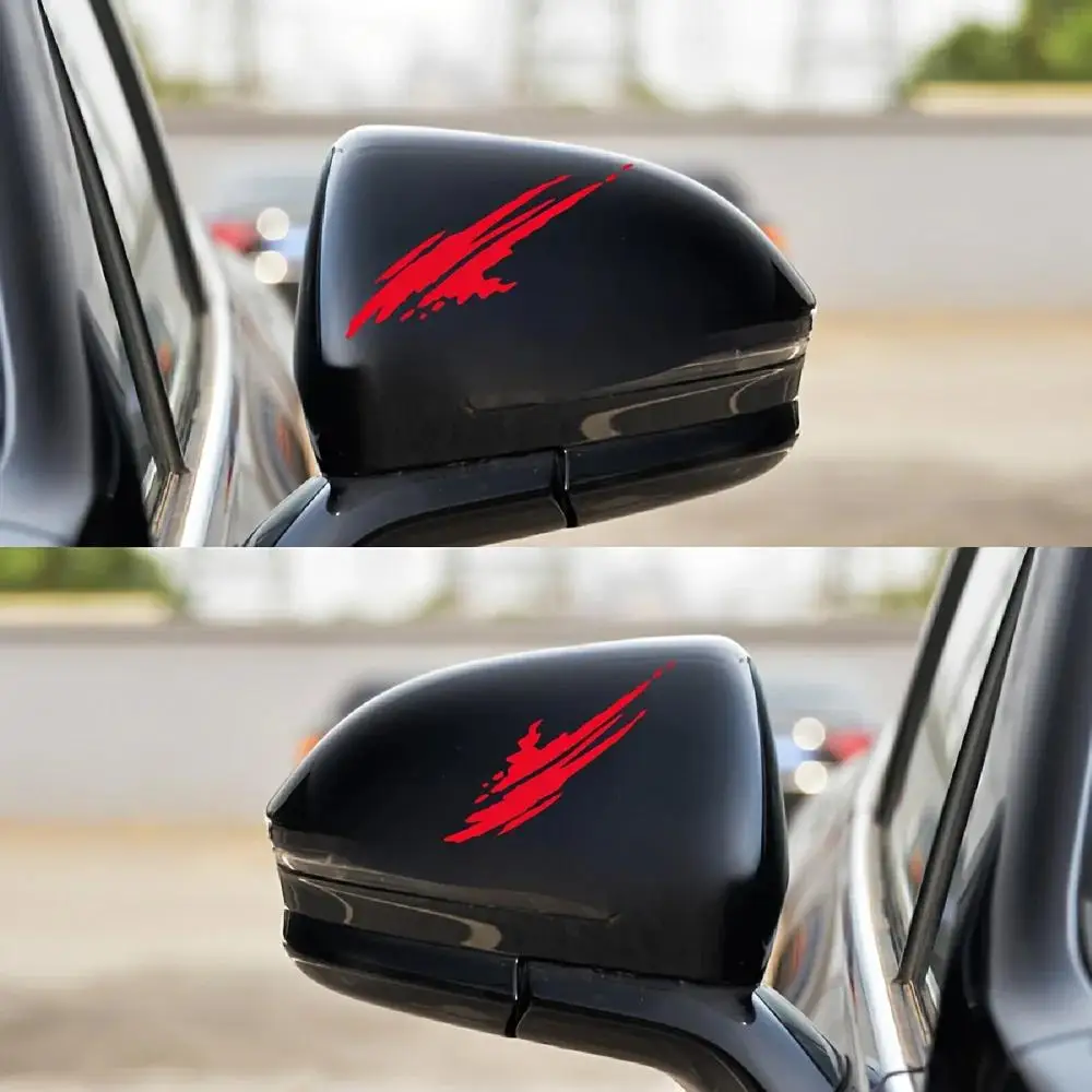 2Pcs Cool Scratch Style Vinyl Stickers, Decals for Car Mirror Door Trunk, Custom Vehicle Decor