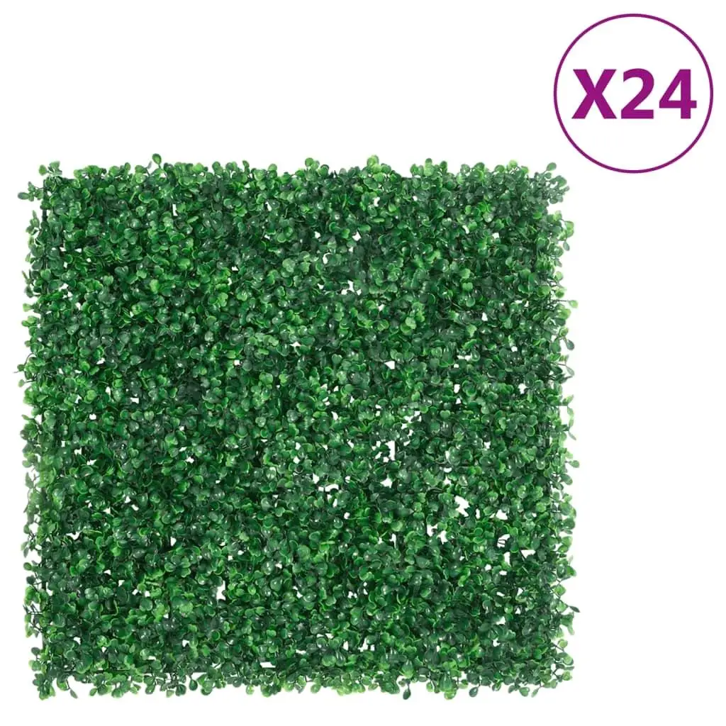 24 pcs Artificial Green Leaf Fence Panels - 19.7x19.7 inches for Garden Decoration