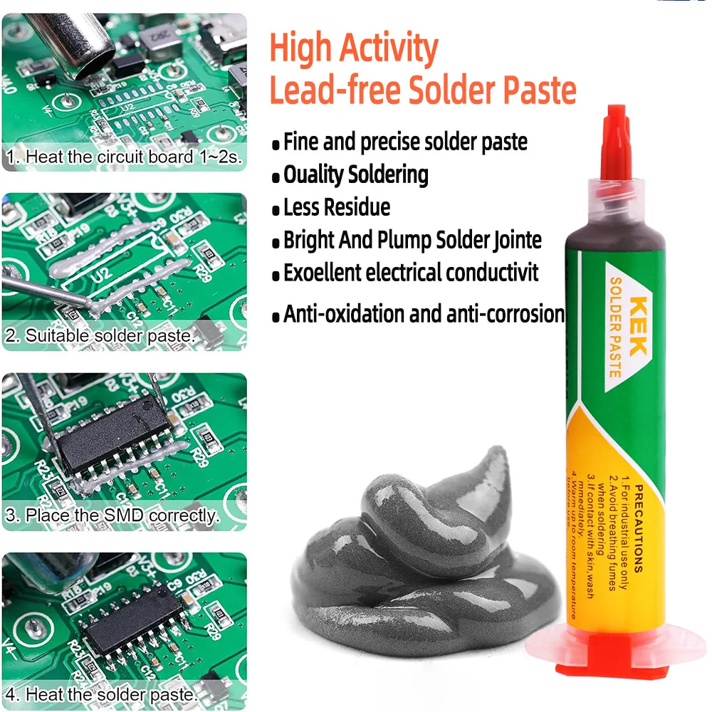 Imagem -03 - Pasta de Solda do Tubo da Agulha Sn63 183 ° c Temperatura Média Solda do Bga 20g