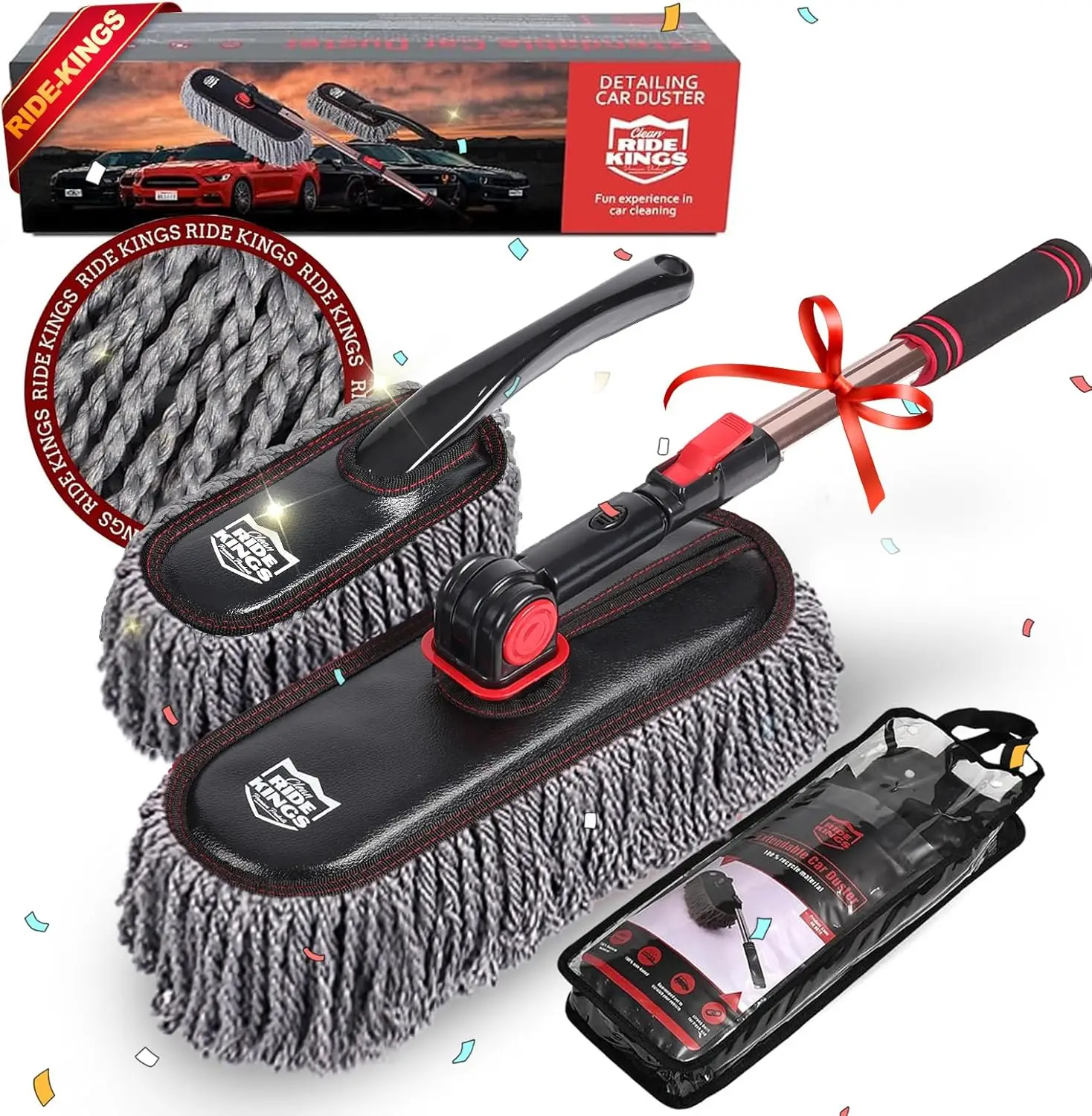 

Microfiber Duster, Car Duster Kit,Interior & Exterior Cleaning Tools,Dashboard Detailing Brush
