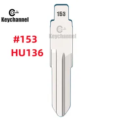 Keychannel 10PCS/LOT KD VVDI Flip Remote Key Blade Lishi HU136 #153  Middle Pin Blade For Renault Megan Dacia Clio Duster Key
