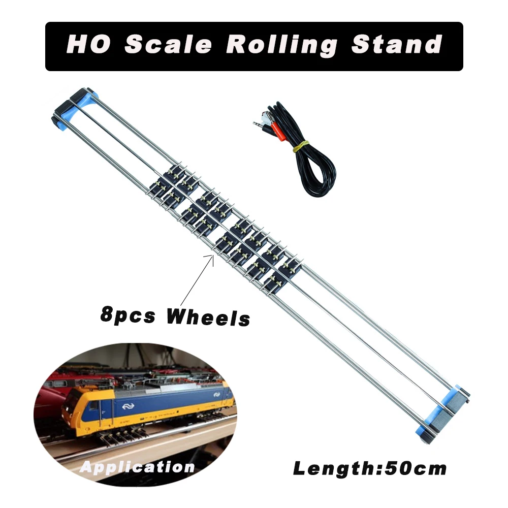 

Ho Scale 1:87 Model Railway Train Riders Standard Track Roller Test Stand with 8 Trolleys Train treadmill Track bearing Diorama