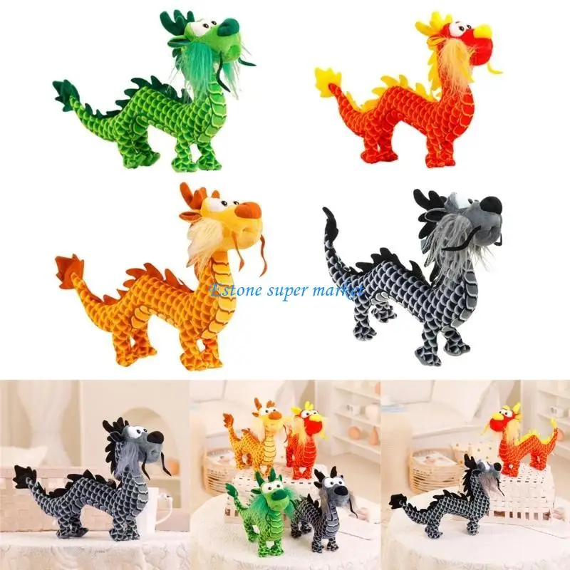 

090B Chinese Dragon Stuffed Animal Chinese Dragon Mascots Chinese Dragon Plush Toy 2024 Chinese Dragon Year Dragon Plushies
