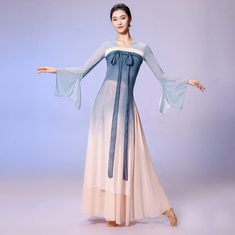 เต้นรําคลาสสิกเครื่องแต่งกายผู้ใหญ่ Elegant จีนโบราณ Yangko ฝึกชุด Fairy Daily Dance Performance Stag Dancewear ชุด