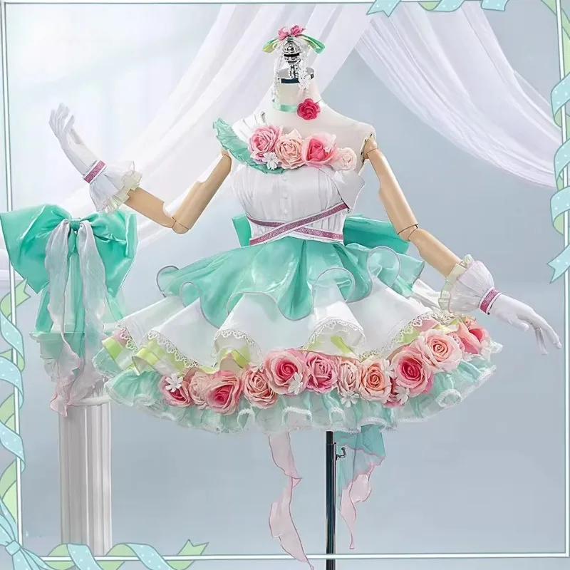 

Anime Hasu no Sora School Lolita Uniform Dress Otomune Kozue Cosplay Kaho Hinoshita Costume Flower Fairy for Women