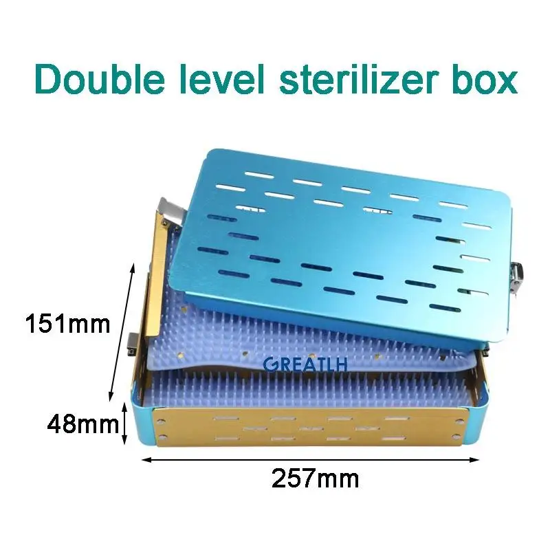 double layer  medical sterilization box  surgical box surgical tray autoclavable box