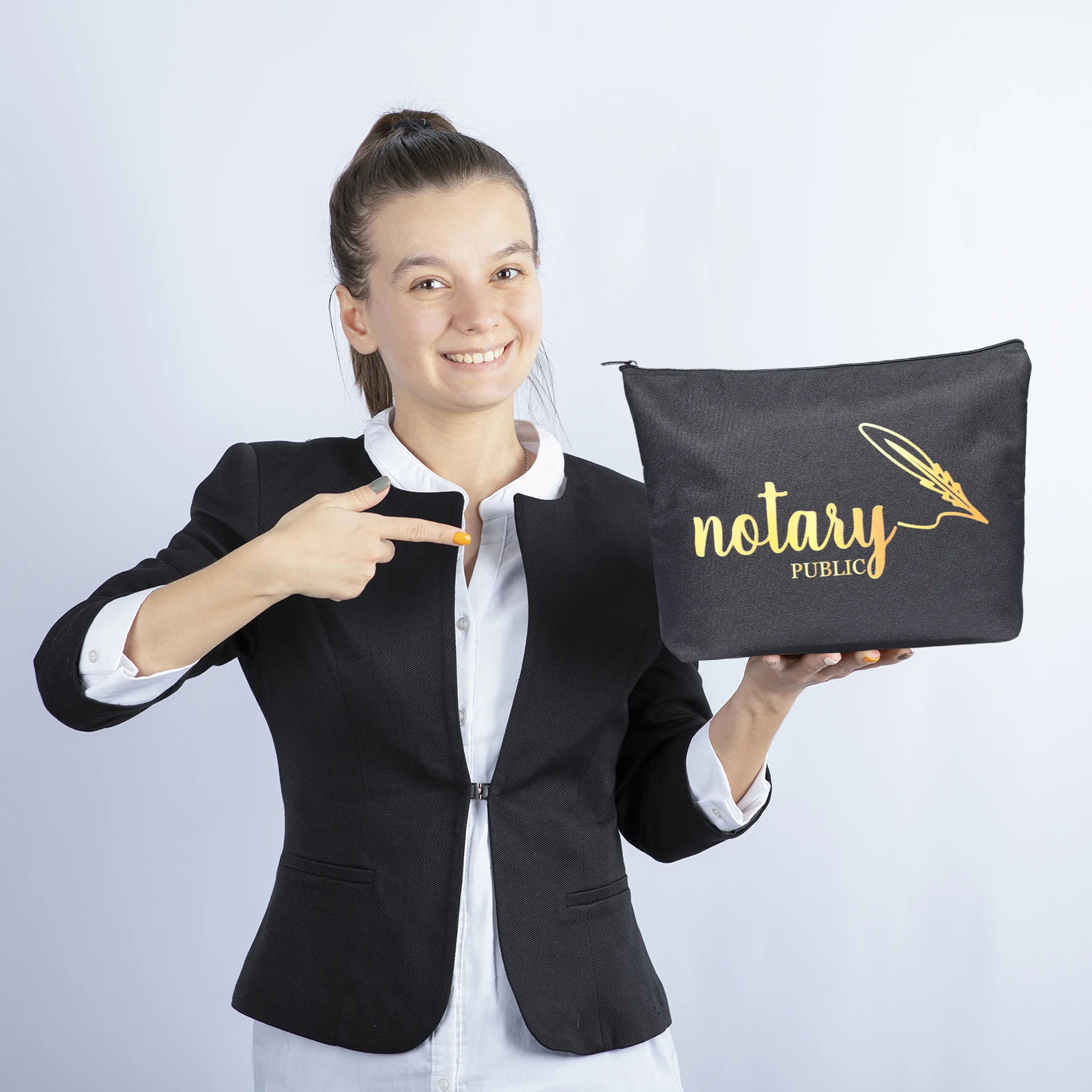 حقيبة Notary حقيبة إمداد عامة كبيرة مع سحاب أدوات الكمبيوتر المحمول ملحقات الحقيبة لكتيب سجل ختم ختم وثيقة