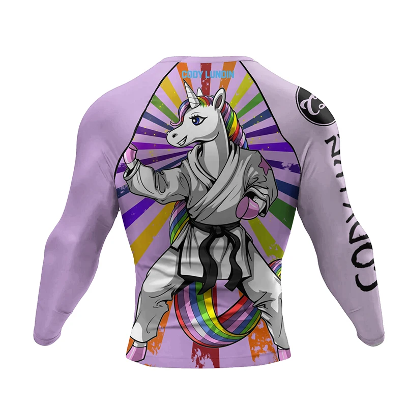 Nowa koszulka kompresyjna męska koszulka Mma Rashguard + zestaw spodni ochrona przeciwsłoneczna odzież sportowa druga skóra Bjj szorty MMA bokserska