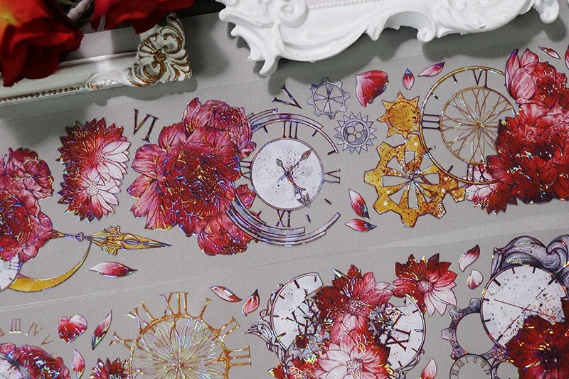 Dunkle Art blutige Uhr Shell hell glänzend Washi Pet Tape