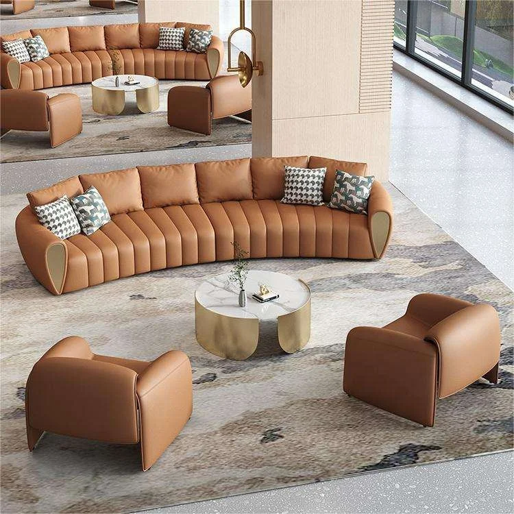 

Luxury Hotel hall waiting leather sofa chairs set furniture on sale Customized color hotel sofas