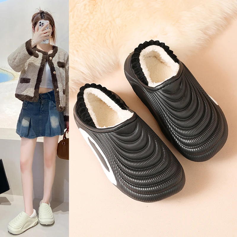 

Couple's cotton slippers, indoor home warm thick-soled, lazy slippers for outdoor use 3117-1