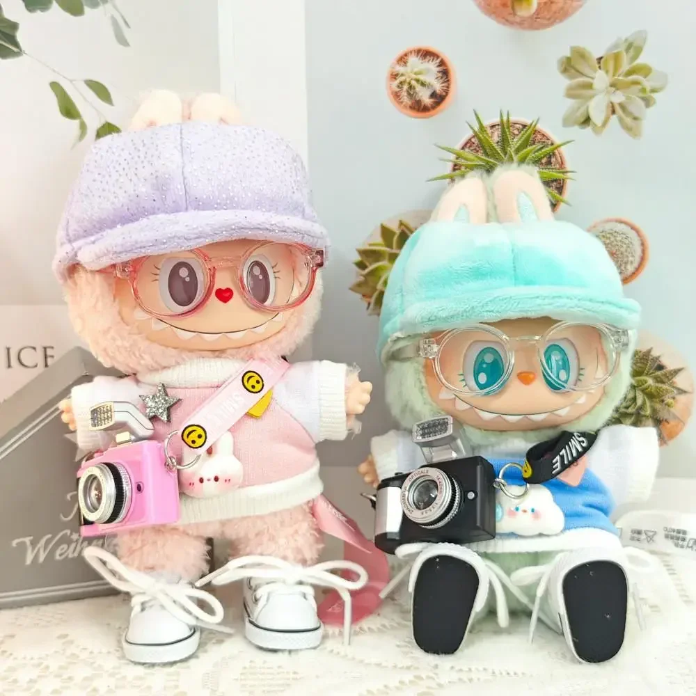 17cm Mini Plush Doll'S Clothes Outfit Accessories For Korea Kpop Exo Labubu Idol V1 V2 sweater cap Set Clothing