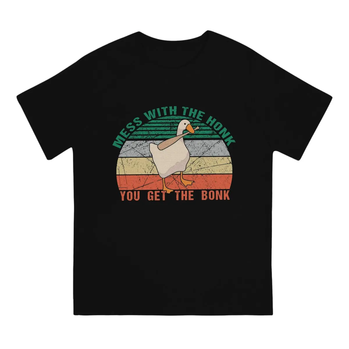 Untitled Goose Game Newest TShirt for Men Mess With The Honk You Get The Bonk Polyester T Shirt Birthday Gifts Streetwear