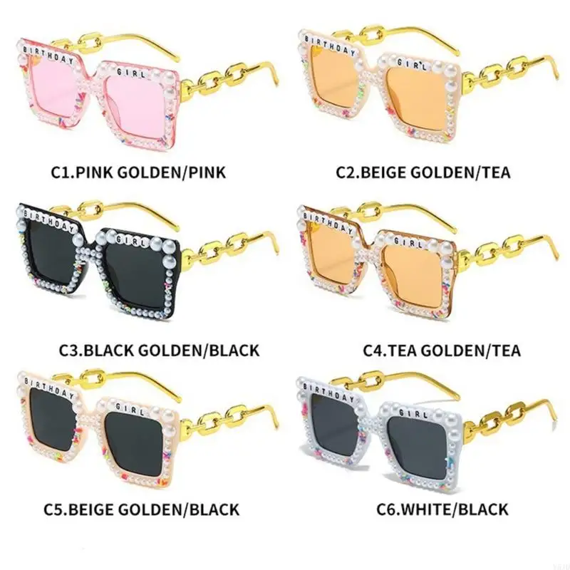 Y5JD polarizzati occhiali da sole oversize sfumature oversize Lens Vintage per Birthday Girl Fashion Accessory