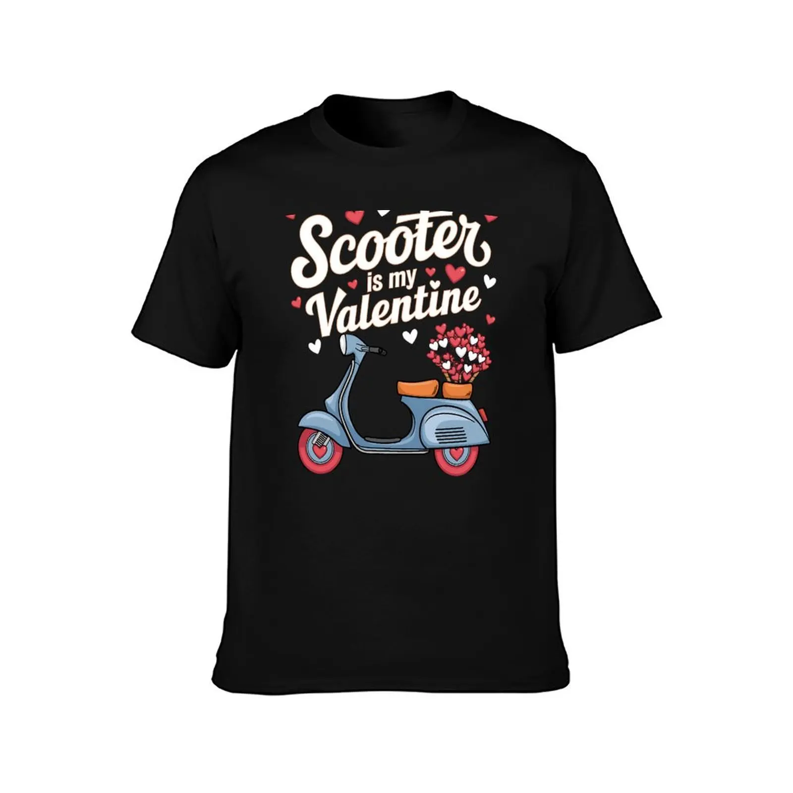 Scooter Valentine Retro Love Ride T-Shirt Durable Work Wear T-Shirt