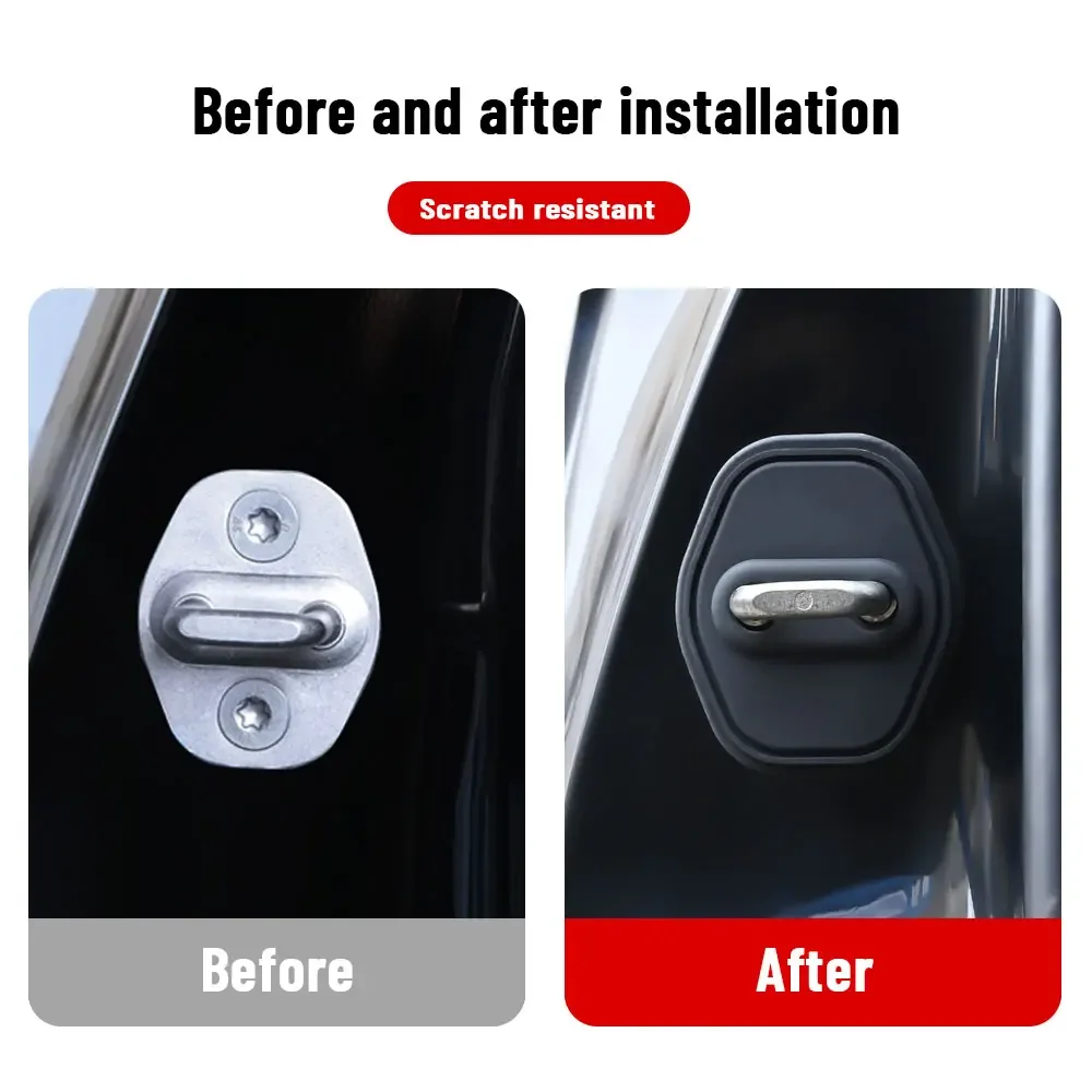 For BYD DOLPHIN MINI SEAGULL 2024 Car Door Shock Absorber Door Lock Protector Silicone Auto Door Lock Latches Cover Accessories 2