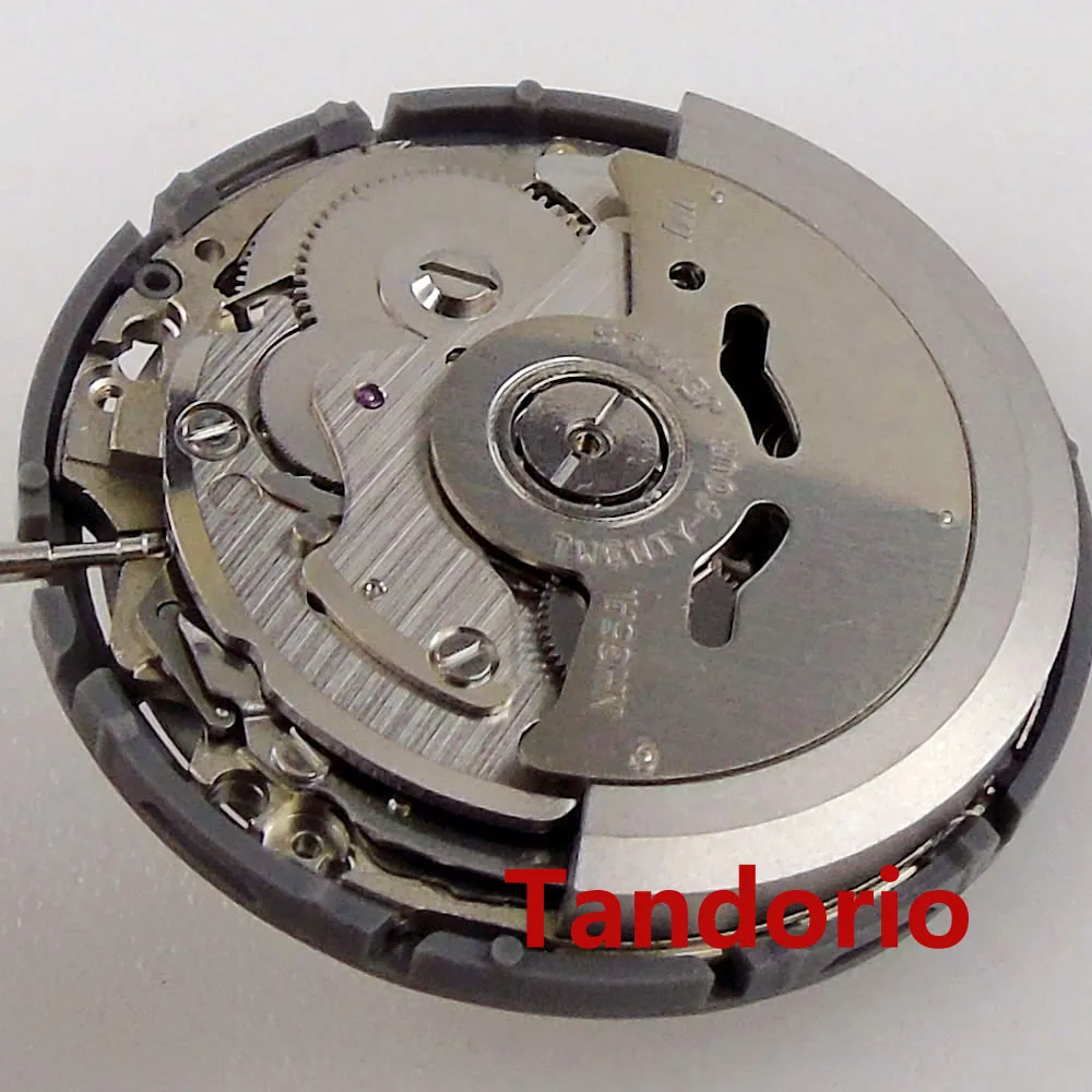 24 Jewels Mechanical NH35A Automatic Watch Movement Left Hand White/Black Date Wheel High Acuracy Winding Stem 9 o\'clock