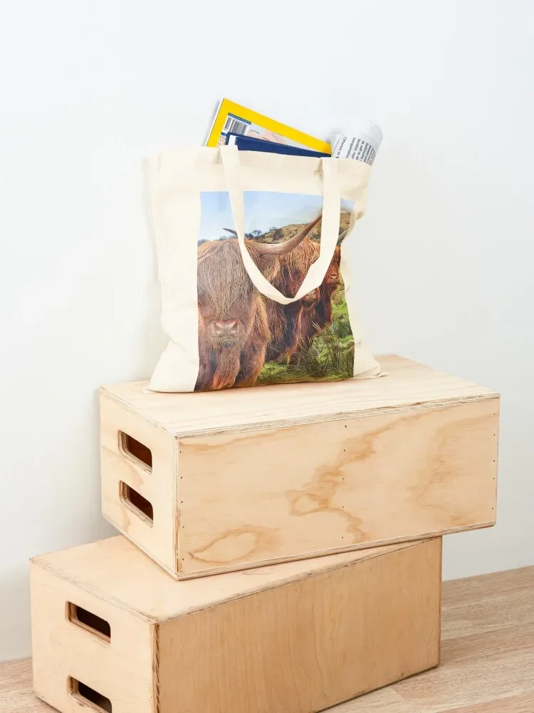 Highland Cow Trio Isle of Skye Scotland Tote Bag Big bag eco pack shopping trolley bag Women's handbag