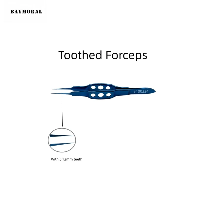 أدوات طب العيون من التيتانيوم ملقط مسنن للإمساك والتلاعب الجراحي الدقيق