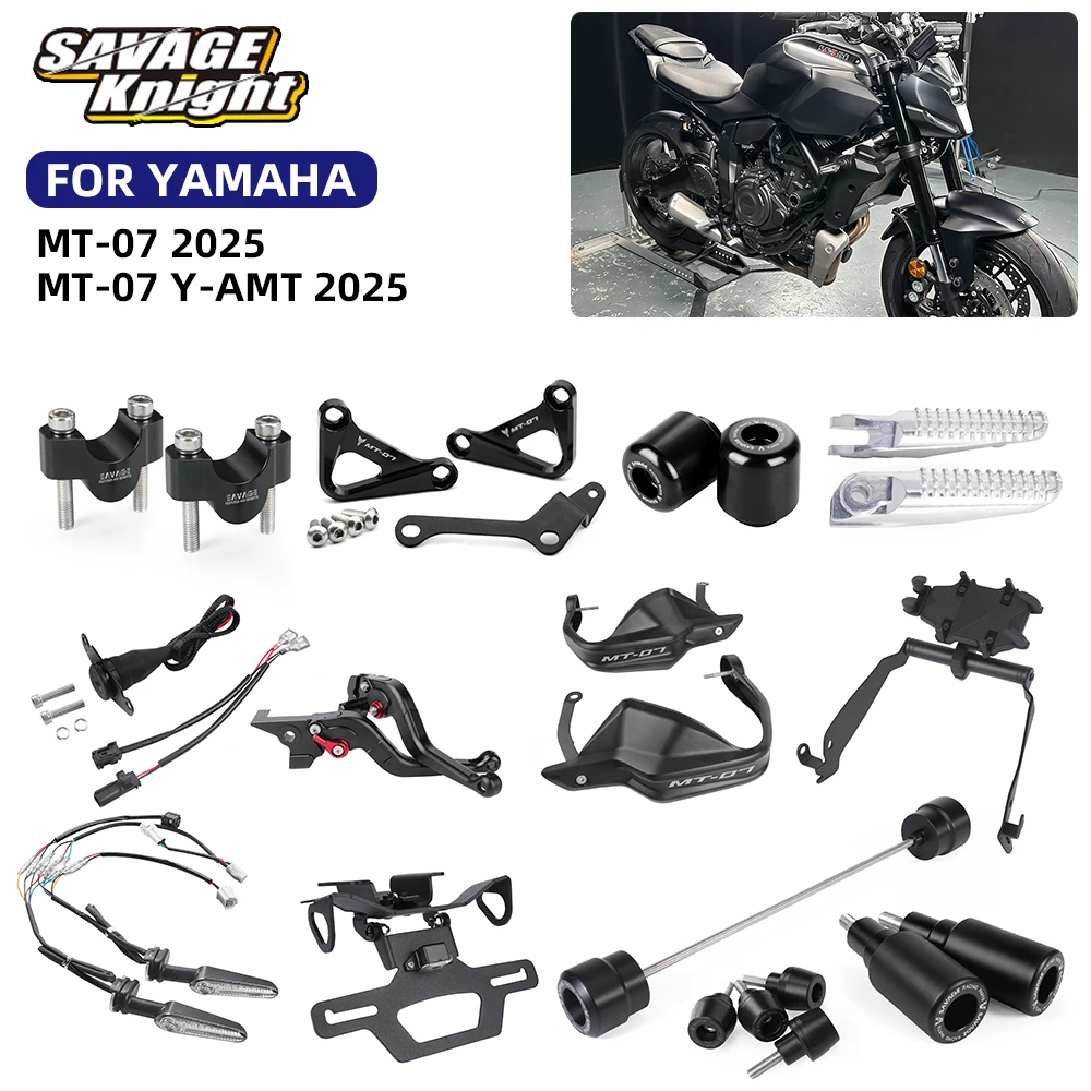 

2025 MT07 Motorcycle Accessories For YAMAHA MT-07 Handguard License Plate Bracket GPS Phone Holder Sliders Cover Guard Signals