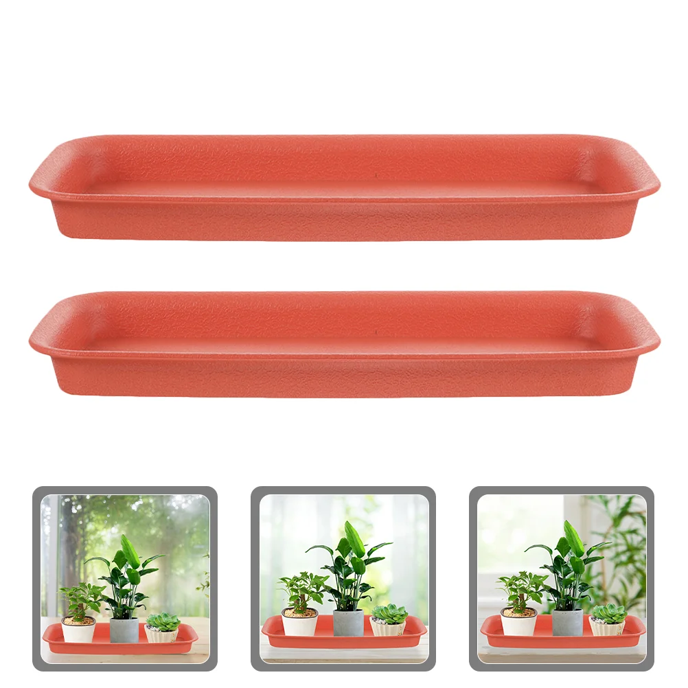 

2 Pcs Succulent Plants Flower Pot Tray Saucer Stand Trays for Pots Drip Water Red Catcher Saucers