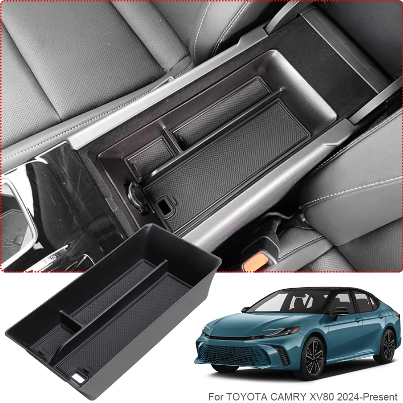 

Car Armrest Box Storage For Toyota Camry XV80 2024-Present Centrol Control Organizer Wireless Charging Pad Tray Water Cup Holder