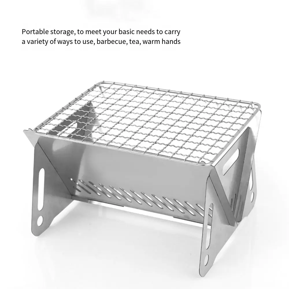 Detachable Folding Barbecue Grill Outdoor Stove Durable Grill Rack Foldable Corrosion Resistan Grill Burn-er Stand Picnic